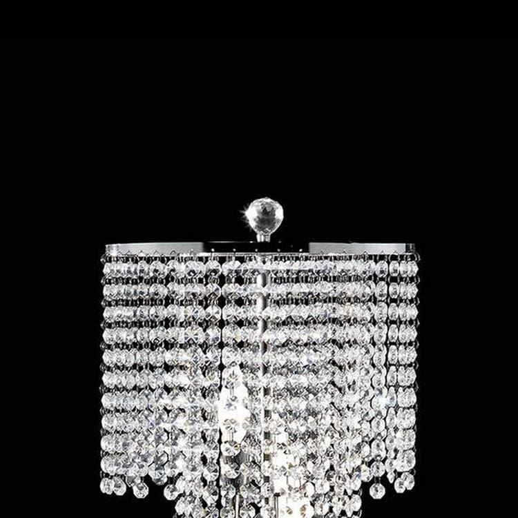 Table Lamp with Droplet Crystal Accents and Sleek Support Silver By Casagear Home BM252772