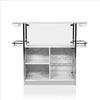 Bar Table with Faux Marble and Chrome Finish White and Silver By Casagear Home BM253019