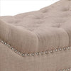 Bench with Button Tufted Details and Nailhead Trim Beige By Casagear Home BM261511