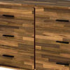 Dresser with 6 Drawers and Butcher Block Pattern Brown By Casagear Home BM262173