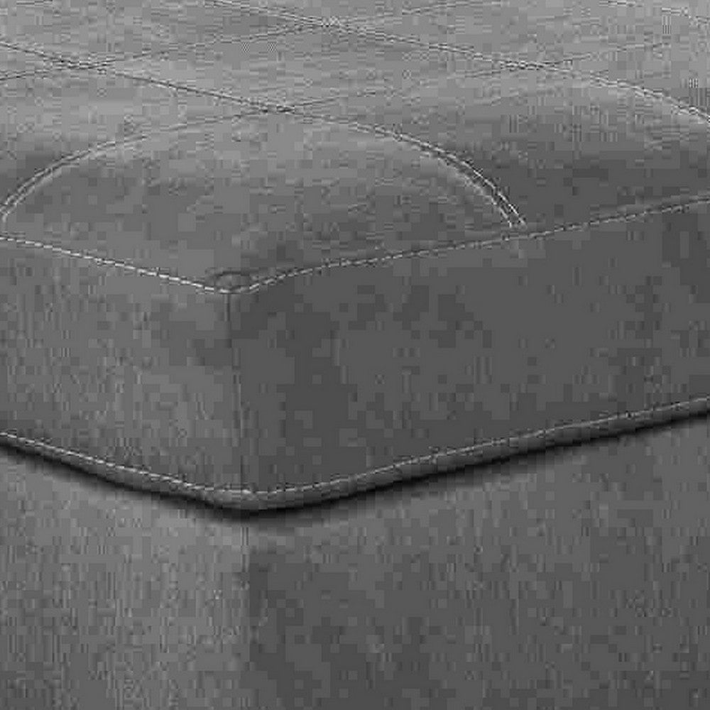 Oversized Accent Ottoman with Stitching Details Dark Gray By Casagear Home BM262348