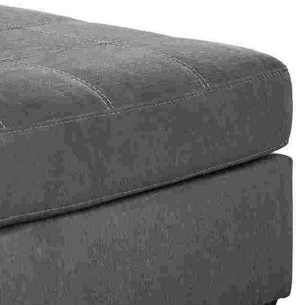 Oversized Accent Ottoman with Stitching Details Dark Gray By Casagear Home BM262348