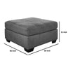 Oversized Accent Ottoman with Stitching Details Dark Gray By Casagear Home BM262348