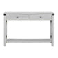 Sofa Table with X Metal Accent and 2 Drawers White By Casagear Home BM262429