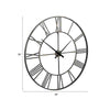 Wall Clock with Sleek Open Metal Frame and Roman Numbers Antique Silver By Casagear Home BM262449