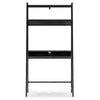 Office Desk with 2 Upper Shelves and Metal Legs Black and Gray By Casagear Home BM262964