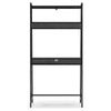 Office Desk with 2 Upper Shelves and Metal Legs Black and Gray By Casagear Home BM262964