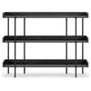 Bookshelf with 3 Tier Design and Metal Legs Black and Gray By Casagear Home BM262965