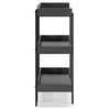 Bookshelf with 3 Tier Design and Metal Legs Black and Gray By Casagear Home BM262965