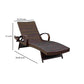 Reclining Chaise Lounge with Wicker Frame Set of 2 Brown By Casagear Home BM262978