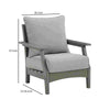 Outdoor Lounge Chair with Slatted Design and Cushions Set of 2 Gray By Casagear Home BM262991