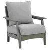 Outdoor Lounge Chair with Slatted Design and Cushions, Set of 2, Gray By Casagear Home