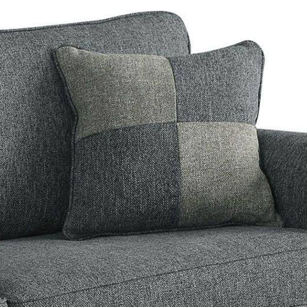 Sofa with Fabric Upholstery and Rolled Design Arms Gray By Casagear Home BM263207