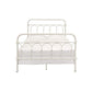 Metal Full Size Bed with Rectangular Spindle Headboard White By Casagear Home BM263589