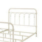 Metal Full Size Bed with Rectangular Spindle Headboard White By Casagear Home BM263589