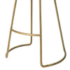 Counter Stool with Leatherette and Metal Sled Base Brown and Brass By Casagear Home BM263639