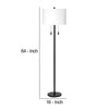 Floor Lamp with Drum Shade and Pull Chain White and Black By Casagear Home BM263652