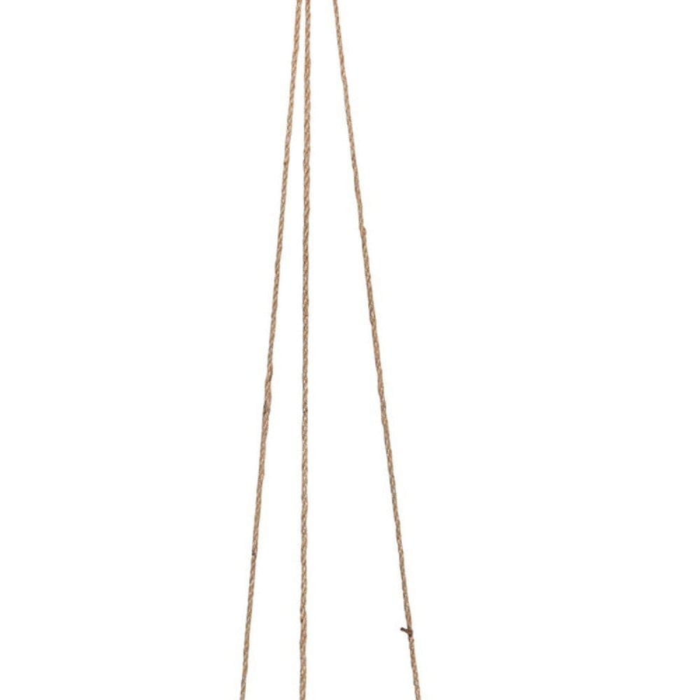 Hanging Planter with Ceramic Body and Textured Details Beige By Casagear Home BM263810