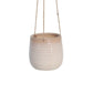 Hanging Planter with Ceramic Body and Textured Details Beige By Casagear Home BM263810