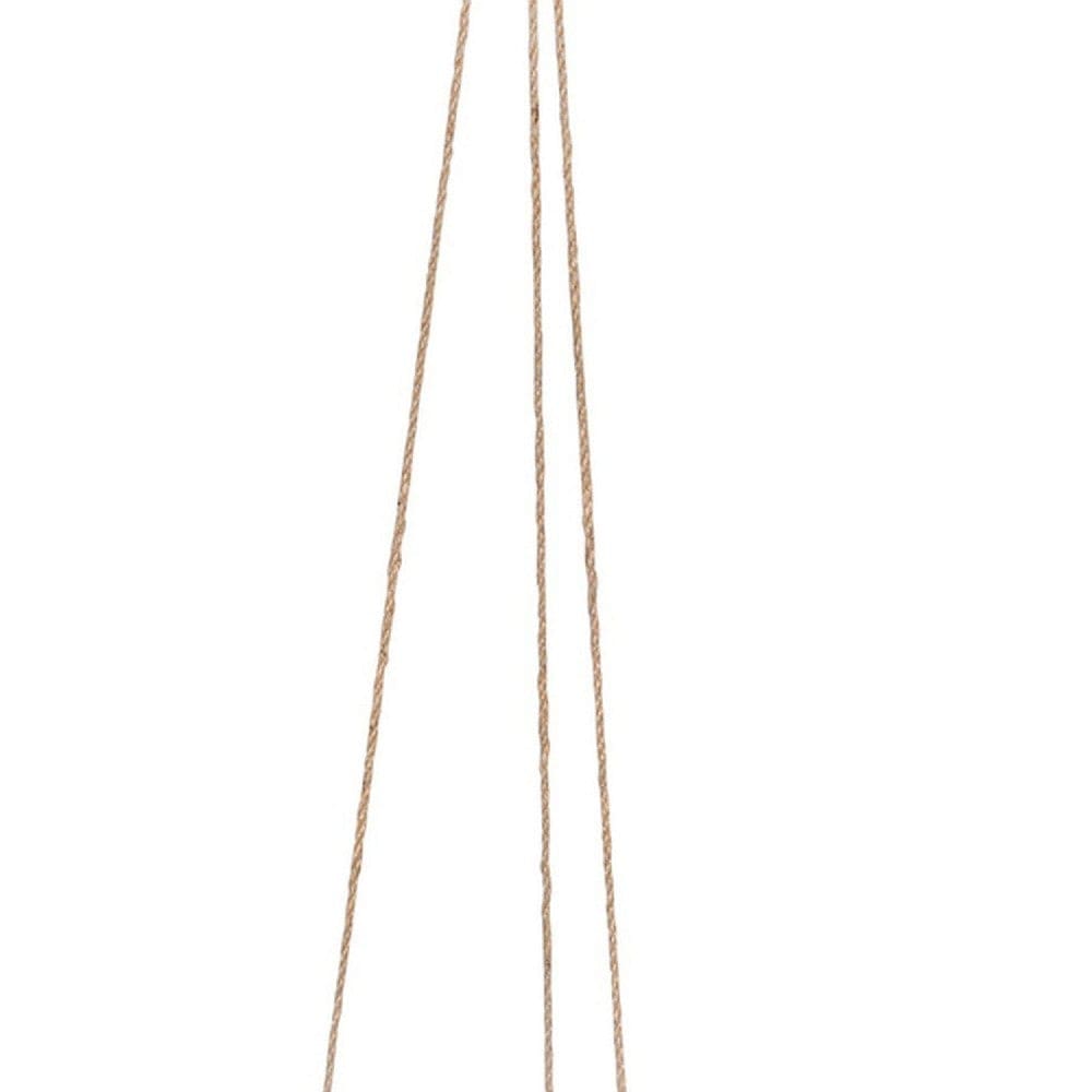 Hanging Planter with Ceramic Body and Abstract Details Beige By Casagear Home BM263811