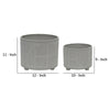 Planter with Round Shape and Lattice Pattern Set of 2 Gray By Casagear Home BM263832