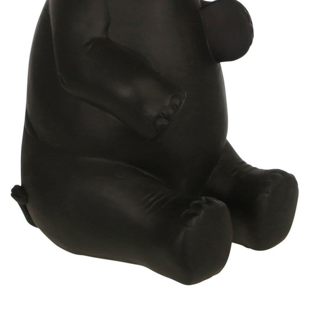 Sitting Elephant Accent Decor with Crown Top Black By Casagear Home BM263840