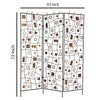 Foldable Metal Screen with Geometrical Design and 3 Panels Brown - BM26500 By Casagear Home BM26500