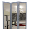 50 X 69 3-Panel Mirror Encased Room Divider,Gray and Silver By Casagear Home BM26591