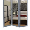 50 X 69 3-Panel Mirror Encased Room Divider,Gray and Silver By Casagear Home BM26591