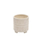 Footed Planter with Ceramic and Geometric Pattern Set of 2 Beige By Casagear Home BM266228