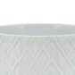 Ceramic Planter with Diamond Pattern and Wooden Stand White By Casagear Home BM266288