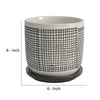 Ceramic Planter with Mesh Design and Saucer Gray By Casagear Home BM266290