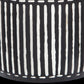 Ceramic Planter with Vertical Lines Pattern and Saucer Black and White By Casagear Home BM266292