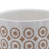 Ceramic Planter with Floral Motif Pattern and Saucer Beige and White By Casagear Home BM266296