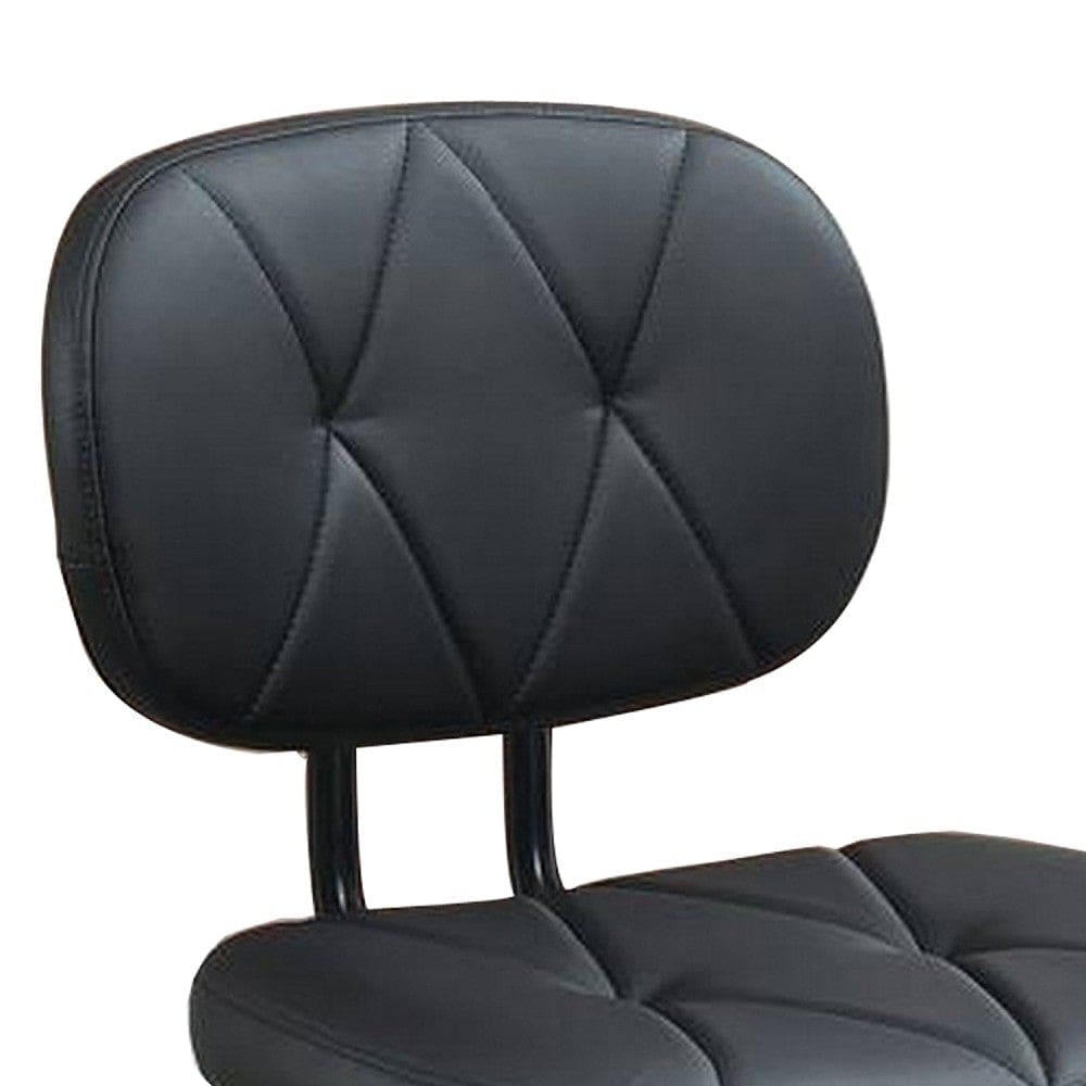 Office Chair with Adjustable Height and Diamond Stitch Black By Casagear Home BM266473