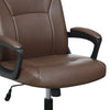 Office Chair with Curved Arms and Leatherette Upholstery Brown By Casagear Home BM266478