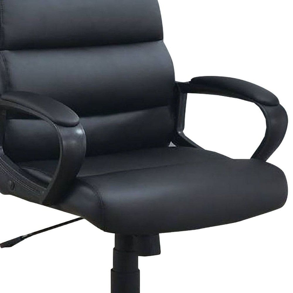 Office Chair with Horizontally Tufted Padded Back Black By Casagear Home BM266480