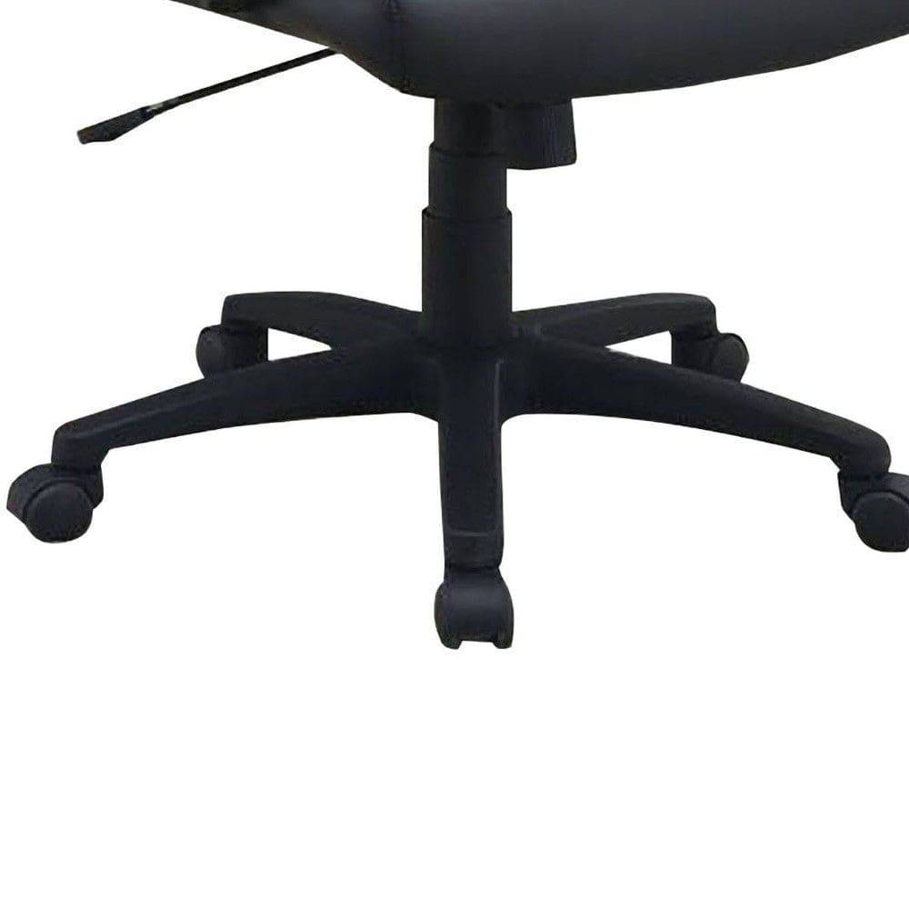 Office Chair with Horizontally Tufted Padded Back Black By Casagear Home BM266480