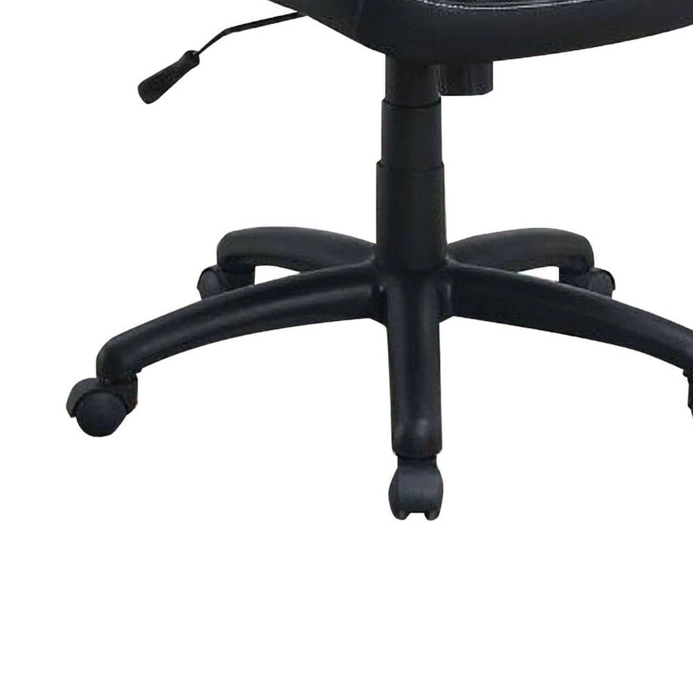 Office Chair with Curved Cut Out Padded Back Black By Casagear Home BM266485