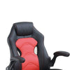 Office Chair with Padded Seat and Curved Track Arms Black and Red By Casagear Home BM266487