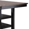 Counter Height Table with 2 Open Shelves Dark Brown By Casagear Home BM266502