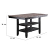 Counter Height Table with 2 Open Shelves Dark Brown By Casagear Home BM266502