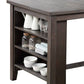 Counter Height Table with 3 Open Compartments Large Dark Brown By Casagear Home BM266505