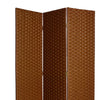 Wooden Foldable 3 Panel Room Divider with Streamline Design Dark Brown - BM26679 By Casagear Home BM26679