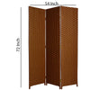 Wooden Foldable 3 Panel Room Divider with Streamline Design Dark Brown - BM26679 By Casagear Home BM26679