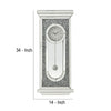 Wall Clock with Mirror Trim and Molded Design Silver By Casagear Home BM268979