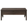 Coffee Table with Lift Top Storage and Cross Side Panel Brown By Casagear Home BM268995