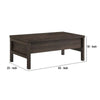 Coffee Table with Lift Top Storage and Cross Side Panel Brown By Casagear Home BM268995