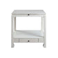 Accent Table with Pull Out Tray and 1 Drawer Antique White By Casagear Home BM269048