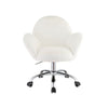 Swivel Office Chair with Rounded Back and Arms White and Chrome By Casagear Home BM269062